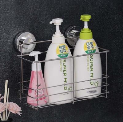 China Wall Mounted Type Shower Caddy Bathroom Shelf Organizer Basket No Drilling With Hooks For Hanging Sponge for sale