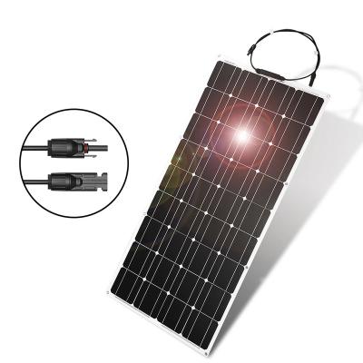 China Wholesale 50W 12V Monocrystalline Semi Flexible Mono Cable Solar Power System Thin Film ETFE Solar Panels for sale