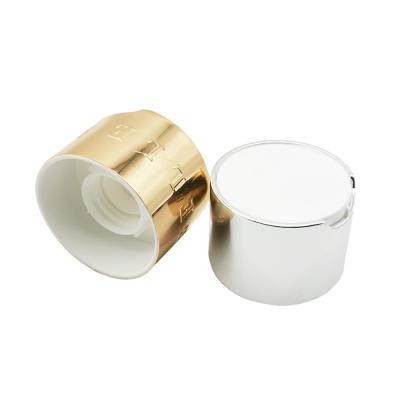 China Non Spill Aluminum Plastic Capsule 24/410 Double Wall Disc Gold Top Cap for sale