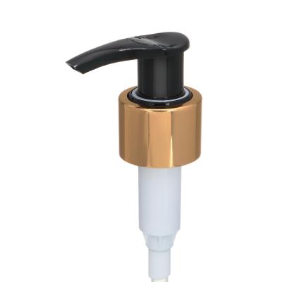 China Non Spill Gold Aluminum Liquid Lotion 24/410 28/410 Dispenser Pump for sale