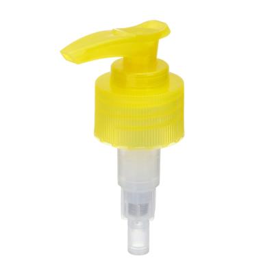 China Non Spill Plastic Yellow Customized Lotion Pump 28/410 Screw Lotion Pump for sale