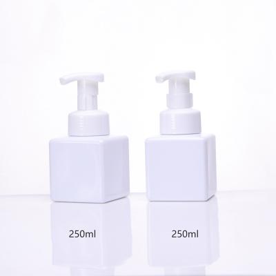 China BEAUTY PACKAGING BEAUTY Square Shape 250ml PET White Color Bottle Foaming Plastic Bottle In Stock for sale