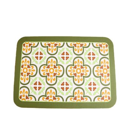 China PVC Sustainable Leather Place Mats Printed Leather Place Mat Set for sale