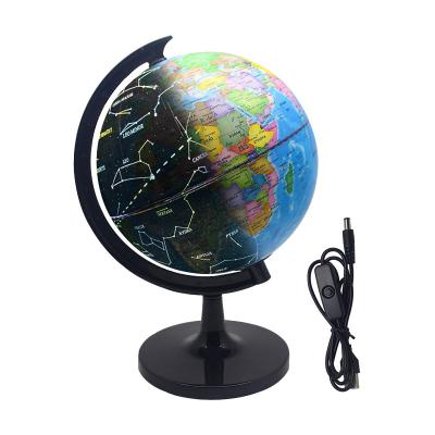 China 360 Degree Rotating World Map Lamp LED Star Constellations Earth Globe Light Desktop Decoration for sale