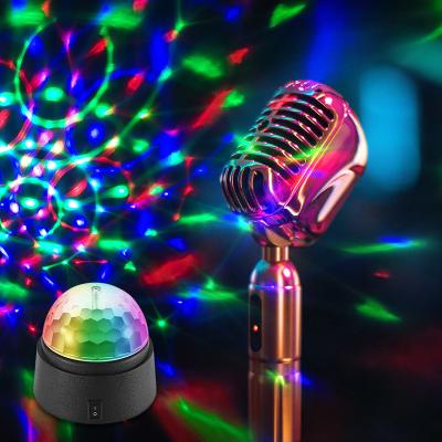 China RGB 7 Colors Changing Portable Mini Party KTV Disco Stage Light Rotating Crystal LED DJ Ball for sale