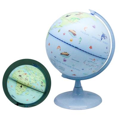 China 8 inch rotating world globe lamp for kids learning lamp educational globes with stand for sale