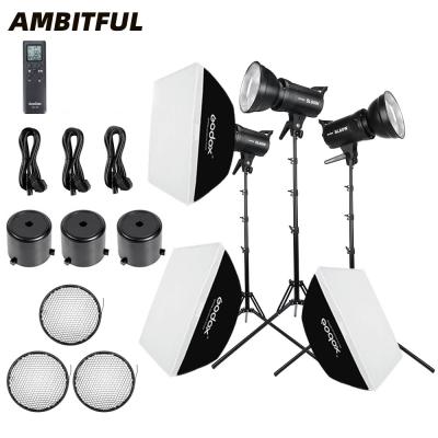 China 3x Godox SL-60W 60Ws 5600K Studio Video Professional Photography LED Continuous Video Light Kit SL60 for sale