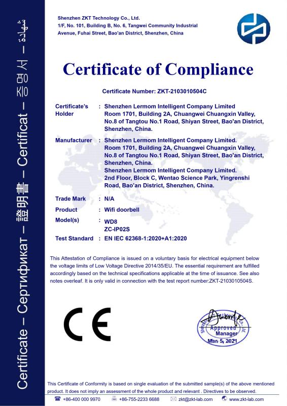 CE - Shenzhen Lermom Intelligent Company Limited