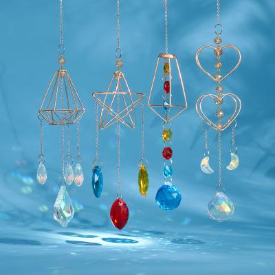 China Europe 2021 hot sale DIY crystal suncatcher kit crystal glass prism gift custom pendant decoration for sale