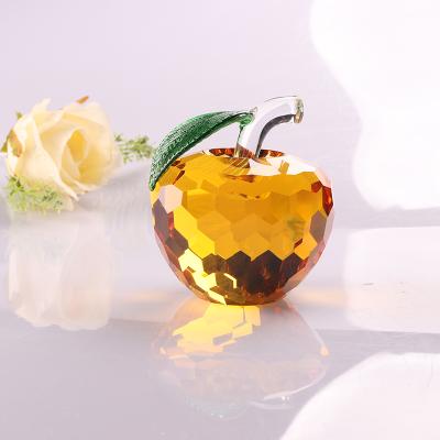 China Europe Christmas Decorations Fashionable Clear Crystal Glass Apple Colorful Apple for sale