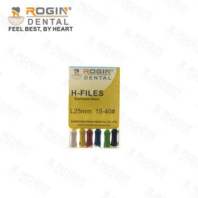 China 15-40# 45-80# Dental Root Canal Files Stainless Steel H Files for sale