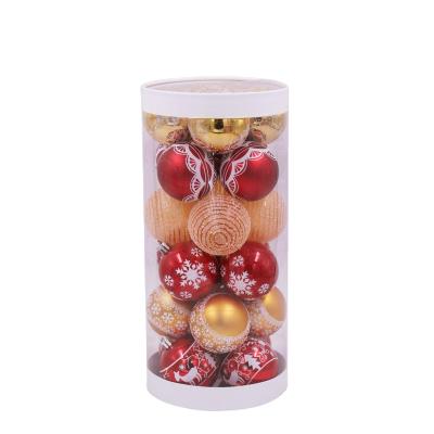 China 6cm/24pcs Unbreakable Stocked Shiny Color Assorted Christmas Balls Tree Gift Decoration 2021 For Christmas Tree for sale