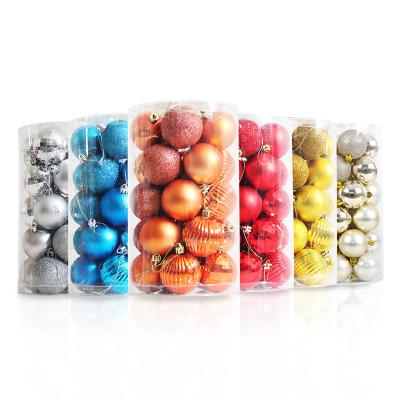 China Wholesale Unbreakable Christmas 2021 4/6cm Christmas Ball 25 Printed Box Gift Set For Holiday Decoration for sale