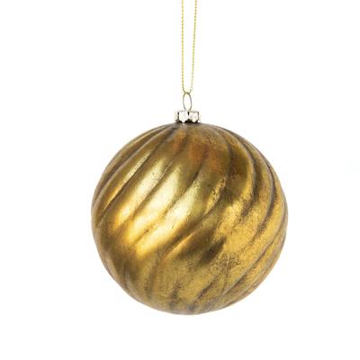 China Christmas Durable Gold Plastic Gift Small HIPS Ball Ornament For Christmas Tree Decor for sale