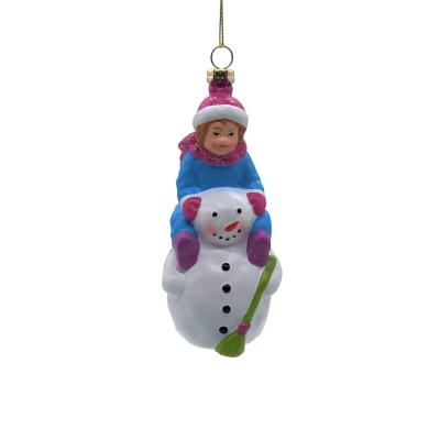 China Wholesale Durable Brand Christmas Tree Scene Decoration Family Ornament Pink Blue White Snowman For Holiday Decor for sale