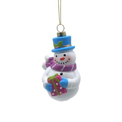 China Fashion Christmas Home Decoration Durable Hanging Art Gift Tree Ornament Pink White Blue Snowman Pendant For Home Decor for sale