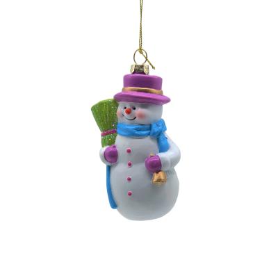 China Durable Unique Plastic Pink Blue Tree Hanging Party Christmas Snowman Promotional Gift For Christmas Special Europe OEM Decorations for sale