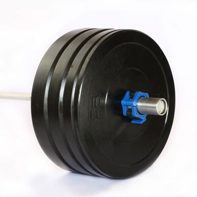 China Durable Black Color /Noiseless/Easy Care Rubber Bumper Plates 320 Pounds Barbell Set for sale