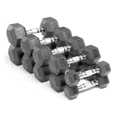 China Home Use 2 Inch Hex Dumbbell Set And Plates Cast Iron Hex Bumper Dumbbell for sale