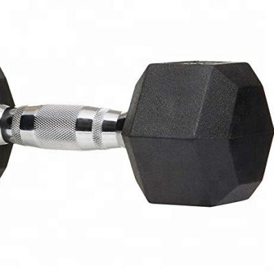 China Durable Rubber Wrapped Hexagon Dumbbells For Fitness Cross Training for sale