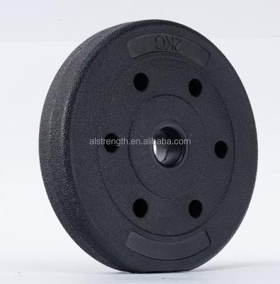 China Commercial Use Cheap PE Coated Concrete Plate Bumper Barbells Gym Weight Plates for sale