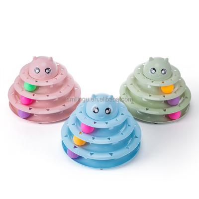 China PP Plastic Pink Green Color Self Rolling Ball Stocked Blue Smooth Round Interactive Toys For Cats for sale