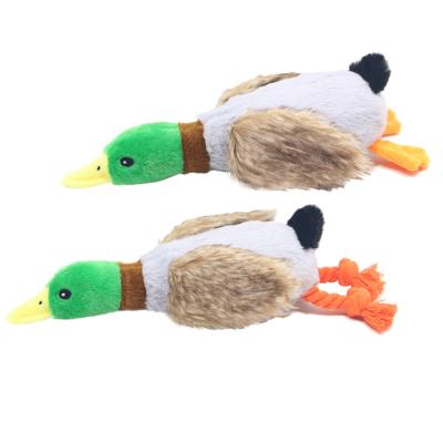 China Stocked Plush Duck Mallard Squeak Pet Toy for Dogs Frenchbull Cocker Spaniel Puppy for sale