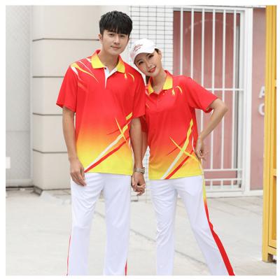 China Anti-wrinkle 2023 Custom Design Badminton Polo Shirts 100% Polyester Mens Sublimation Polo Shirts for sale