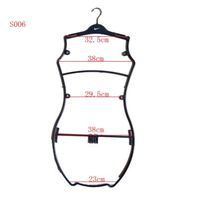 China CLASSIC Material Customized Clear PS Logo Body Shape Hanger With Clear Breast for sale