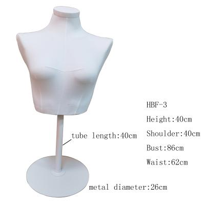 China White Cloth Mannequin Headless Female Upper Body Breast Mannequin With Stand for sale