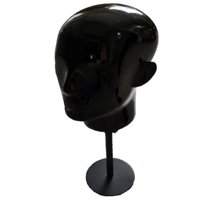 China With Wig Fiberglass Black Senior Male Mannequin For Hat Wig Glass Display Model for sale