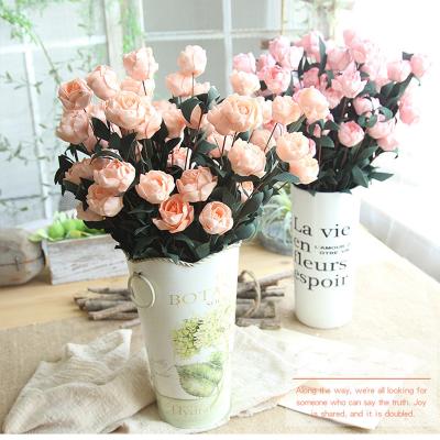 China PE Plastic Gland Rose Artificial Flowers Home Decoration Rose Bridal Wedding Decor Wreath for sale