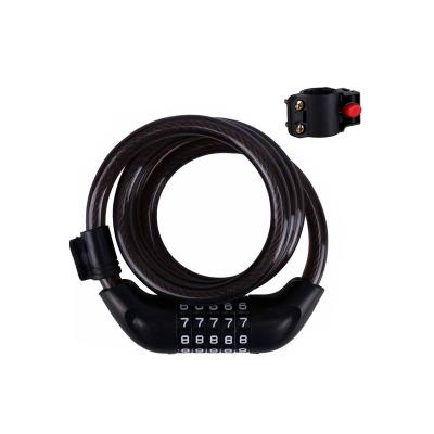 China High quality colorful portable 5-digit bicycle chain lock password bicycle five-digit wire mountain bike lock bicycle lock for sale