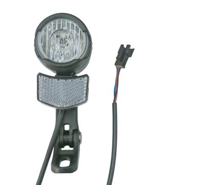 China Waterproof Super Bright E-bike Head Light LED Headlight Horn Two In One Strong Light Universal 6V-48V for sale