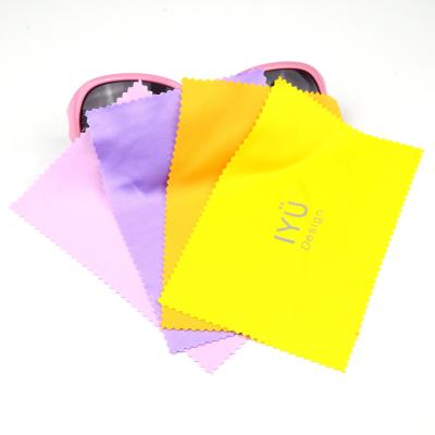 China Viable Custom Design Two Sided Microfiber Flannel Goggles Cleaning Cloth With Silk Screen Printing Logo for sale