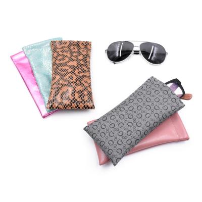 China Fashional Glasses Case Wholesale Custom Compression Spring Storage Glass Pouch Holder Leather Glasses Bag Travel Sunglasses Pouch for sale