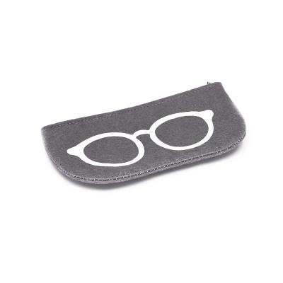 China Microfiber Multi Color Custom Logo Printed Soft Felt Eyeglass Cases For Small Medium Glass Sunglasses for sale