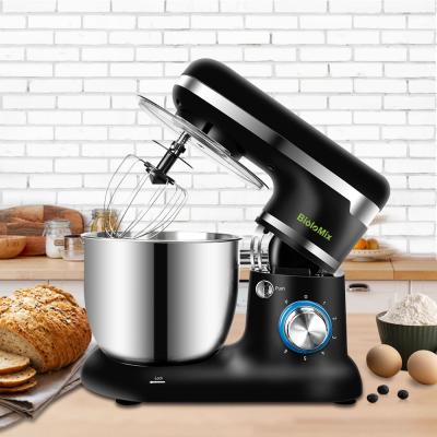 China Electric Whip Dough Kneading Food Mixer Ejector Knob 5L 1500W Kitchen Food Stand Mixer Stainless Steel 6 Bowl Speed ​​Cream Egg Mixer for sale