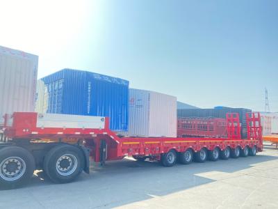 China 7 Axles Semi-Trailer Container Skeleton Chassis Gooseneck Low Bed Semi Trailer Utility Trailer for sale