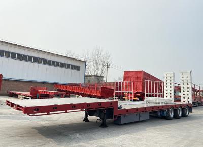 China 80t/100t Gooseneck Lowboy Lowbed Semi Trailer Heavy Duty 3 Axles/4 Axles Customization for sale