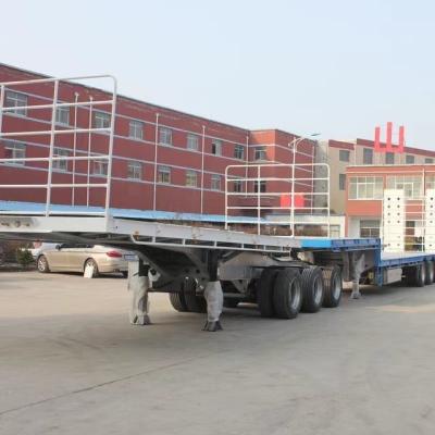 China Jost Kingpin 3axles 17.5m Low Bed Lowbed Semi Trailer for Construction Machine Carrier for sale