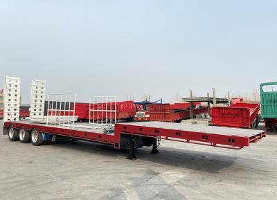 China 3 Axles Lowbed Heavy Duty Cargo Transport Semi Trailers with Electronic Stability Program for sale