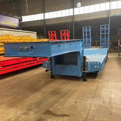 China 80-160 Ton 3/4 Axle Gooseneck Flatbed Lowbed Trailer with ABS Anti-lock Braking System for sale