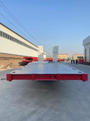 China 2180mm Tread 3 Axle 100-160ton Lowbed Semi-Trailer Low Loader Low Boy Truck Semi Trailer for sale