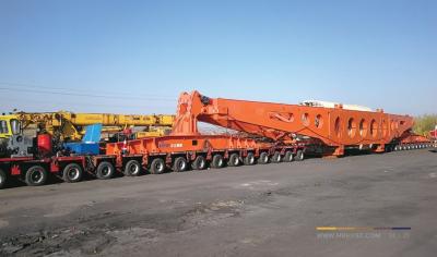 China Wabco Relay Valve Transport Heavy Cargo Semi Hydraulic Modular Axis Flatbed Axle Trailer for sale