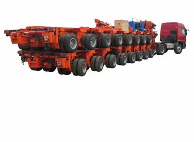 China 500 Tons Hydraulic Axis Flatbed Trailer with Fuwa/BPW Axle and Customization Option for sale