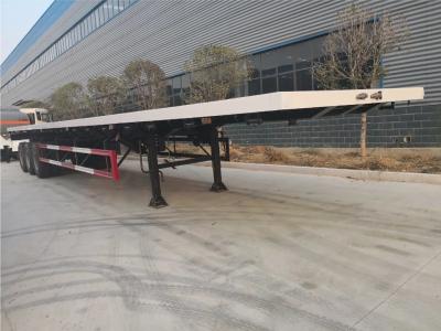 China ABS Anti-lock Braking System 3axle 50FT-70FT Container Trailer Flatbed Truck Trailer for sale