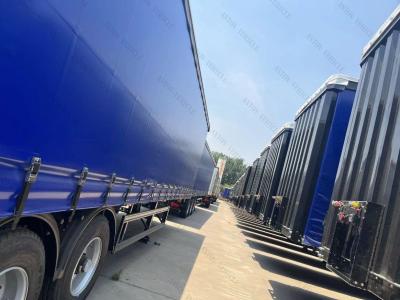 China 50-60t High Capacity Drop Side Heavy Duty Side Curtain Trailer with Wabco Relay Valve for sale