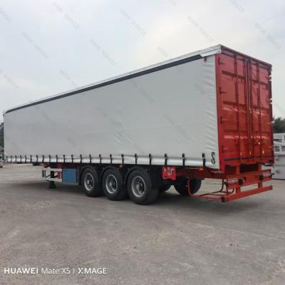 China 3 Axle Curtain Side Trailer with Detachable Wall Fuwa/BPW Axle 30-50t Load Capacity for sale