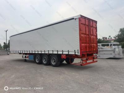 China 2/3 Axles 60 Tons Box Van Truck Trailer Side Curtain Slide Semi Trailers with Steel for sale